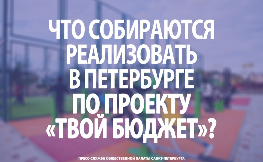Что собираются реализовать в Петербурге по проекту «Твой бюджет»? Что собираются реализовать в Петербурге по проекту «Твой бюджет»?