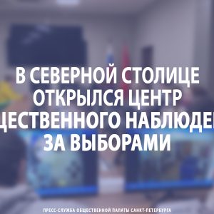В Северной столице открылся Центр общественного наблюдения за выборами