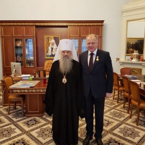 Михаил Кучерявый награжден медалью святого первоверховного апостола Петра в благословение за усердные труды во славу Святой Церкви