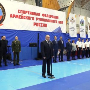 На церемонии торжественного открытия соревнований по рукопашному бою с приветственным словом выступил член Общественной палаты Санкт-Петербурга Александр Турков