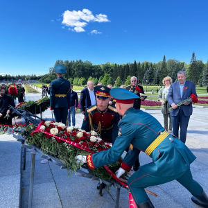 В День памяти и скорби члены Общественной палаты Санкт-Петербурга возложили цветы и венки к монументу «Мать-Родина»